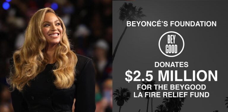 Beyoncé donates $2.5M to support L.A. wildfire victims